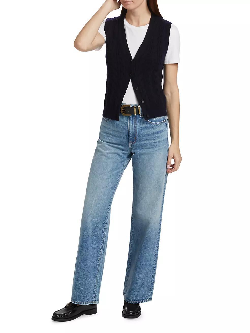 Cable-Knit Wool & Cashmere Vest Product Image