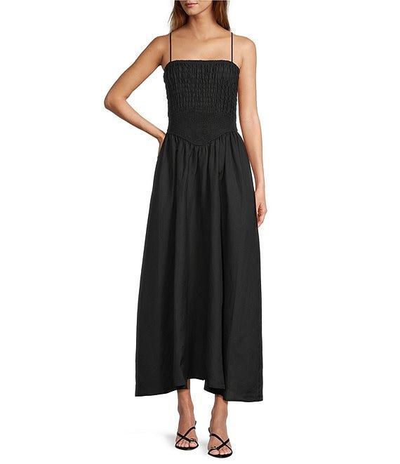 Antonio Melani Essie Linen Blend Square Neck Sleeveless Smocked Dress Product Image