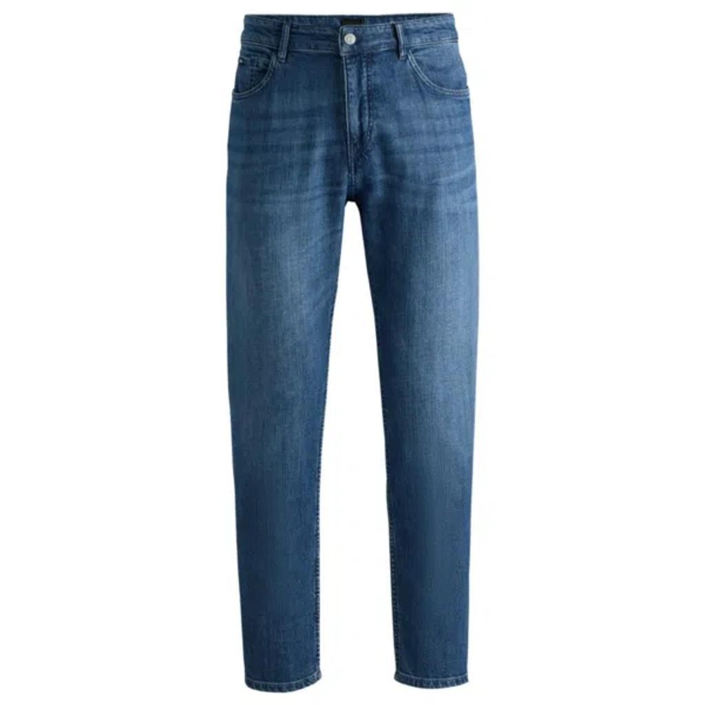 HUGO BOSS Regular-fit Jeans In Blue Mechanical-stretch Denim Product Image