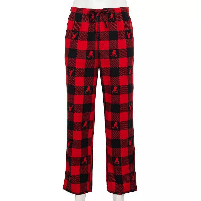 Men's Sonoma Goods For Life® Flannel Drawstring Pajama Pants, Size: Large, Red Buffalo Deer Product Image