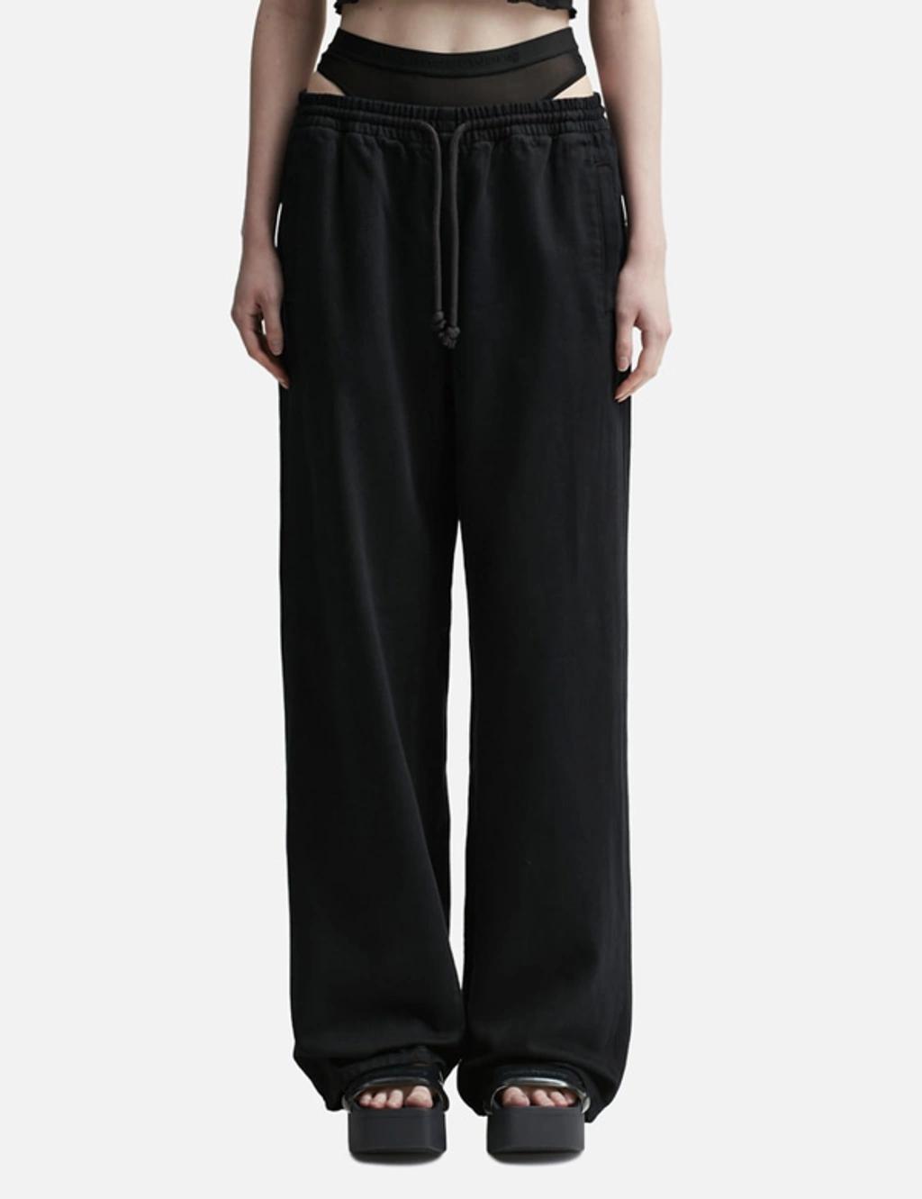 ALEXANDER WANG T Black Layered Track Pants Product Image