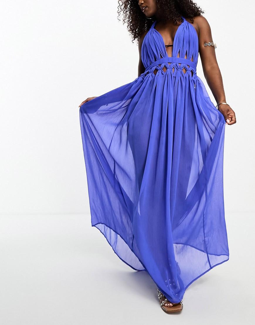 ASOS DESIGN sheer lattice maxi beach dress Product Image