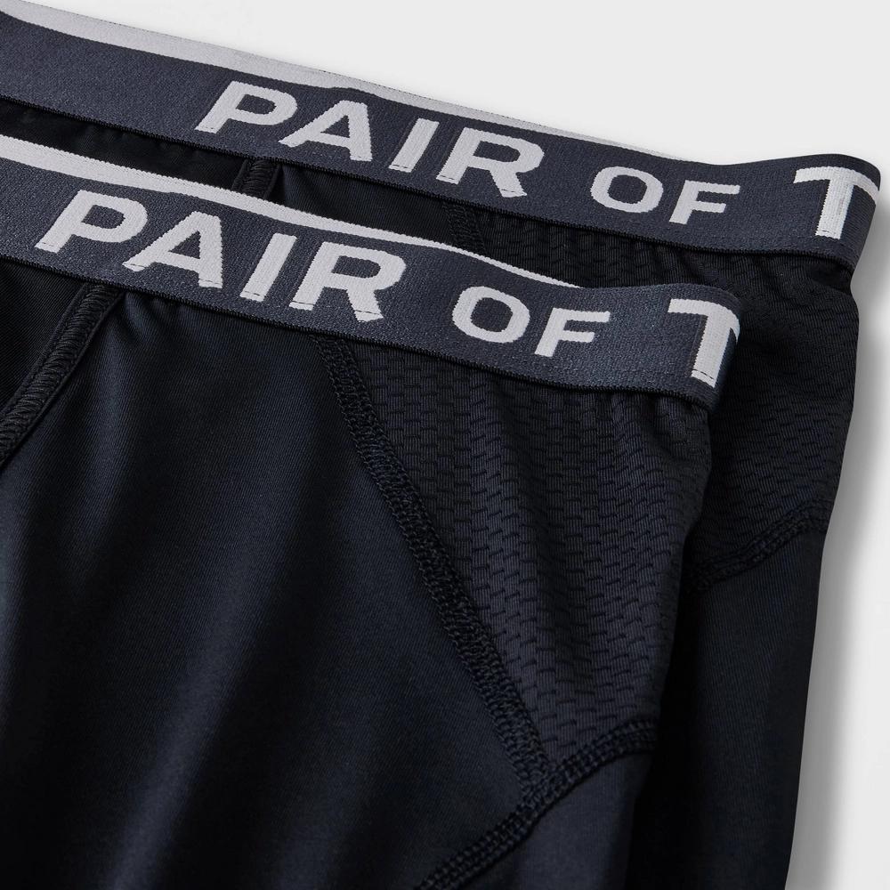 Pair of Thieves Mens SuperCool Boxer Briefs 2pk - Black XL: Polyester & Spandex, Knit, Solid Pattern Product Image