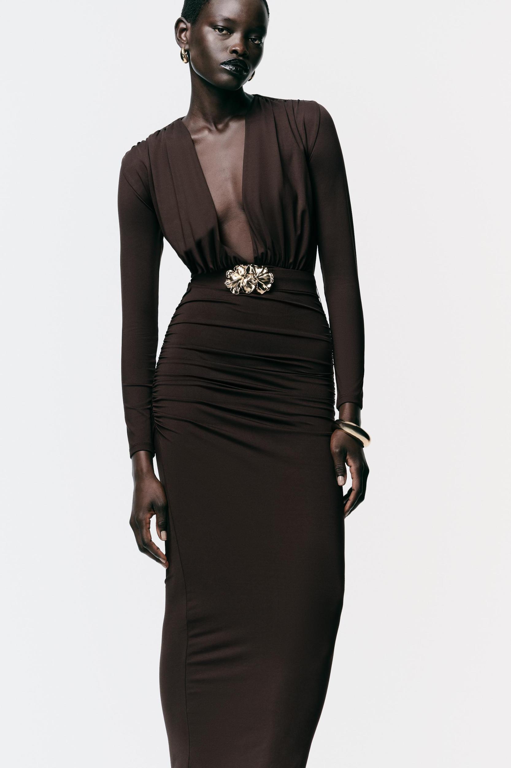 POLYAMIDE DRESS WITH HARDWARE BELT Product Image