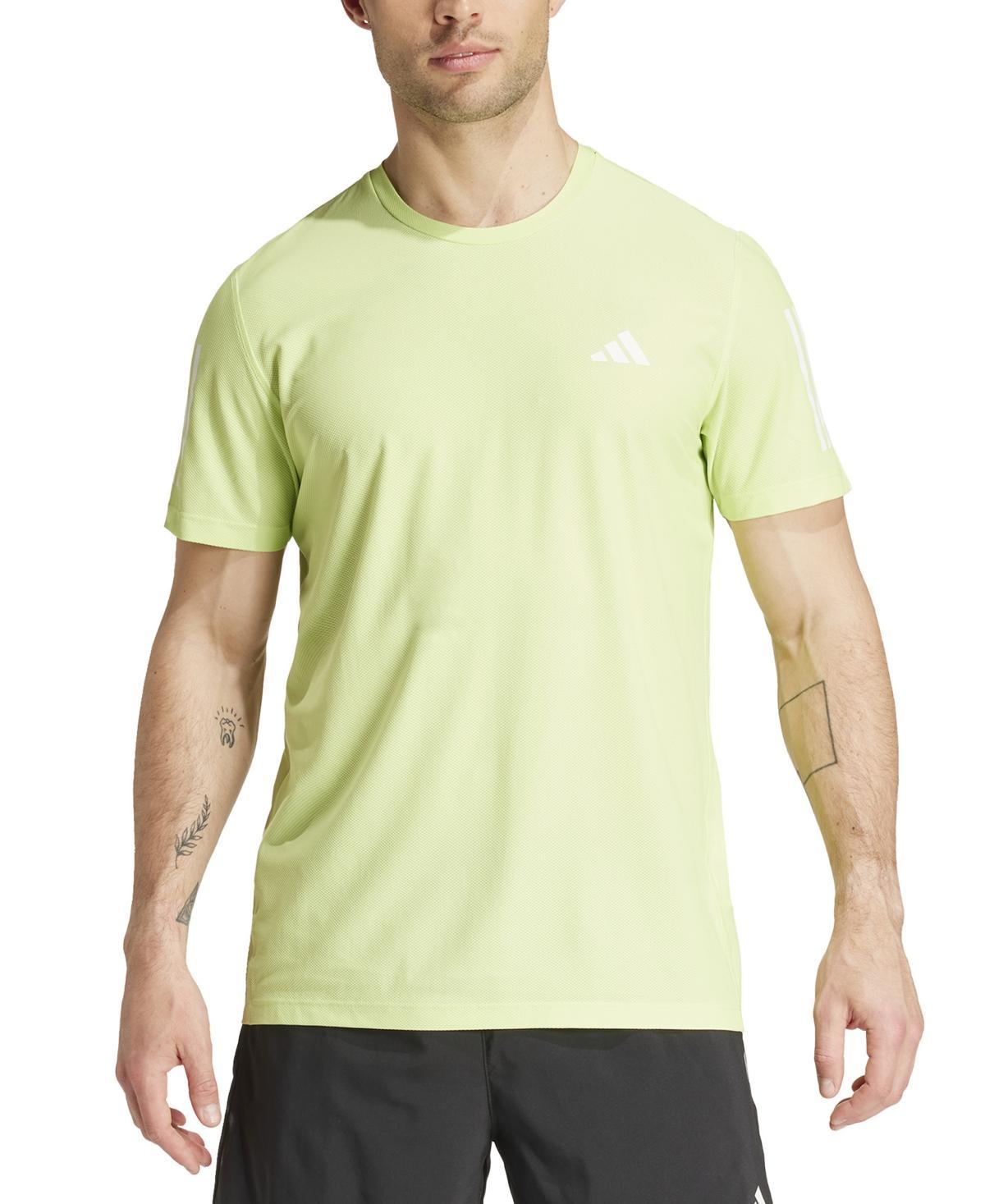 Men's adidas Own The Run Short Sleeve Tee, Size: Medium, Dark Blue Product Image