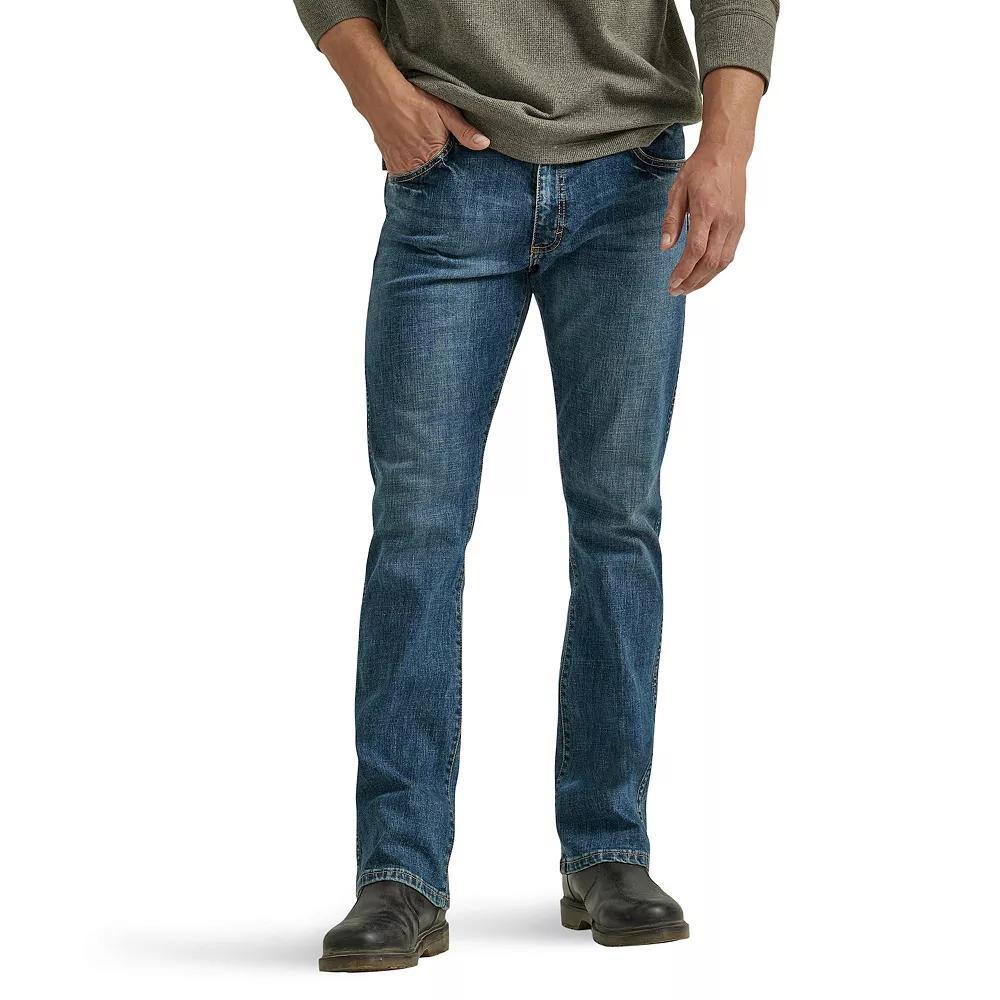 Men's Wrangler Slim Bootcut Jeans, Size: 34 X 32, Dark Mid Blue Product Image