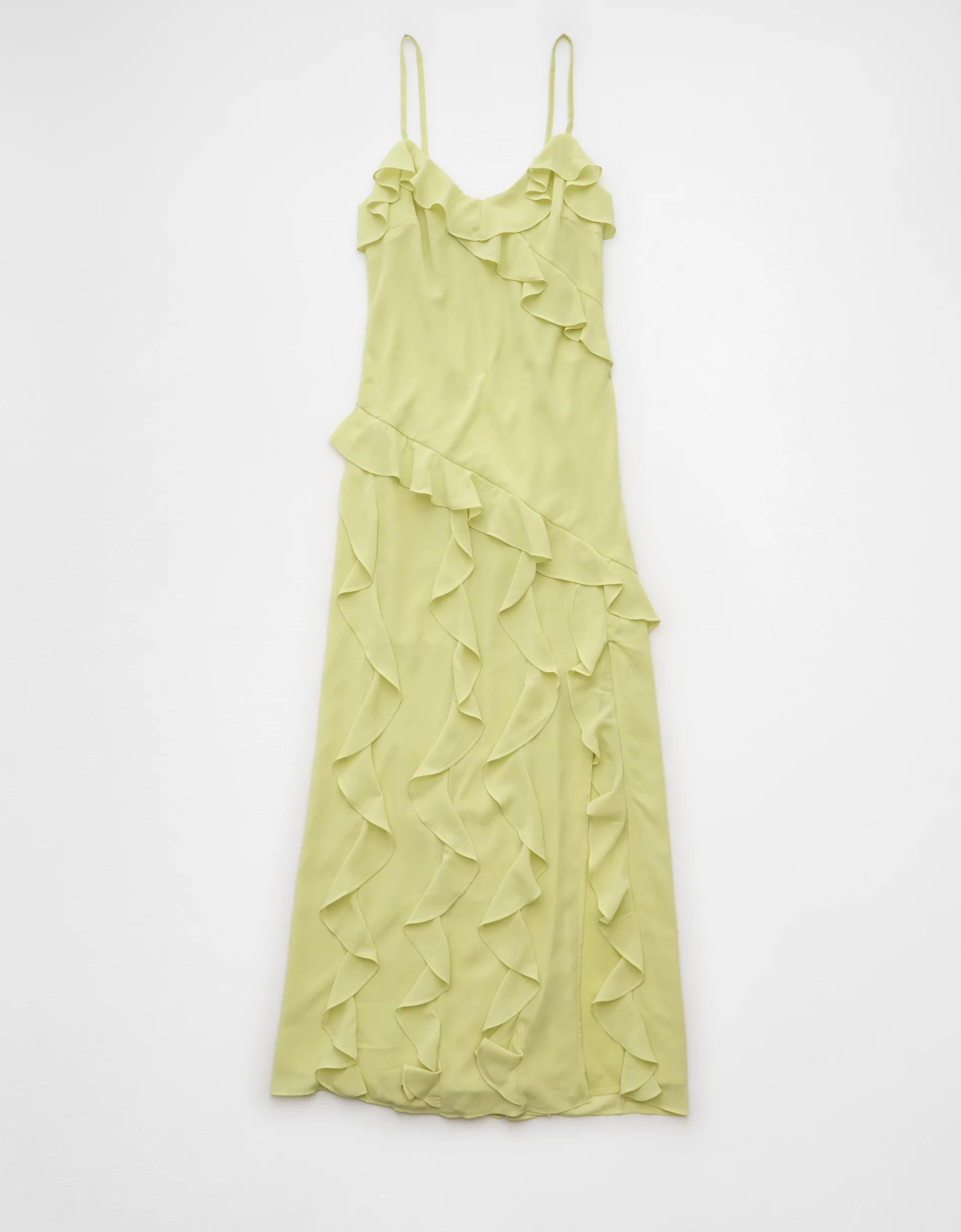 AE Ruffle Maxi Slip Dress Product Image