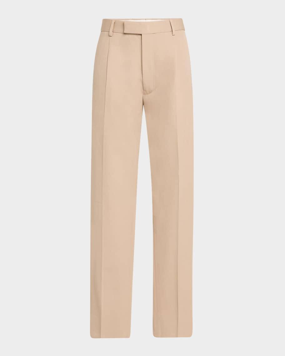 Mens Cotton and Wool Pleated Pants Product Image