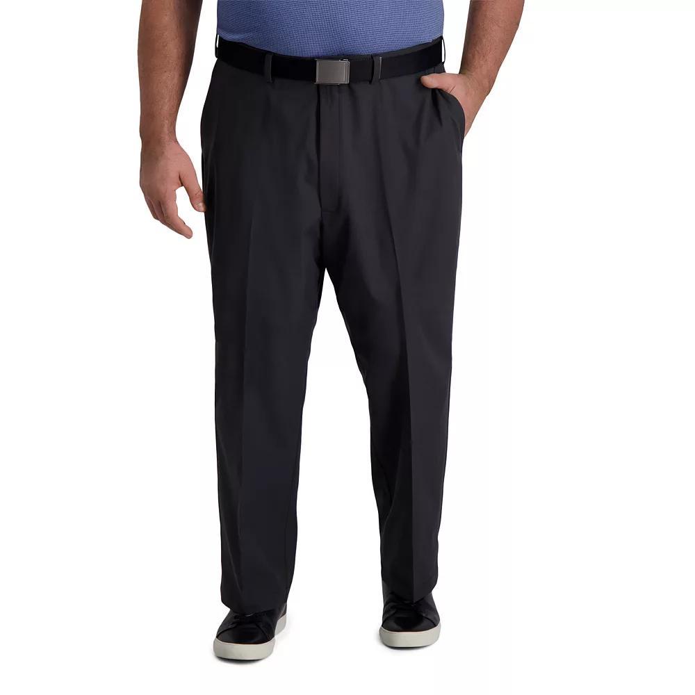 Big & Tall Haggar Cool Right Classic-Fit Flat-Front Performance Flex Pants, Mens Black Product Image
