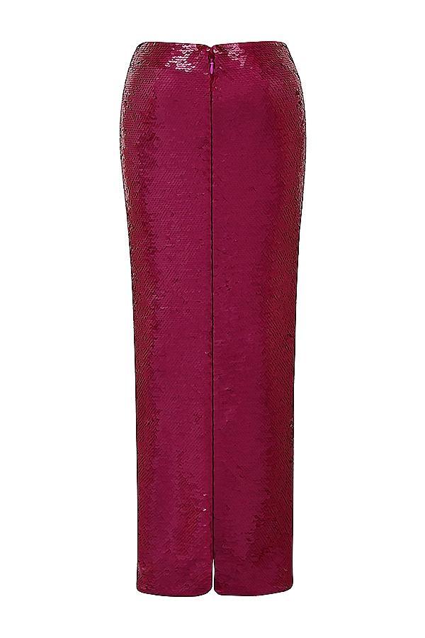 Teia  hot pink draped corset midi dress Product Image
