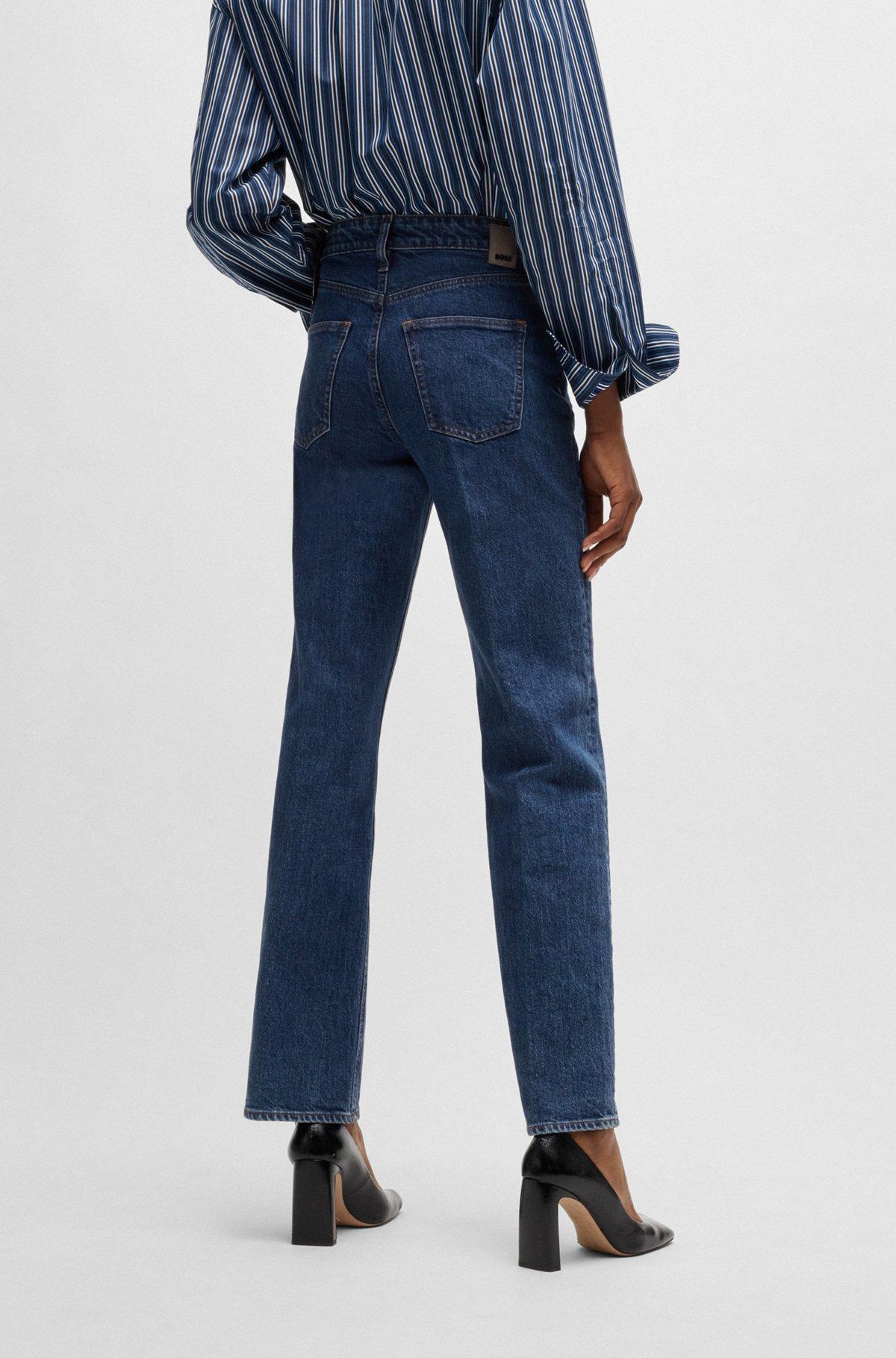 Slim-fit jeans in deep-blue comfort-stretch denim Product Image