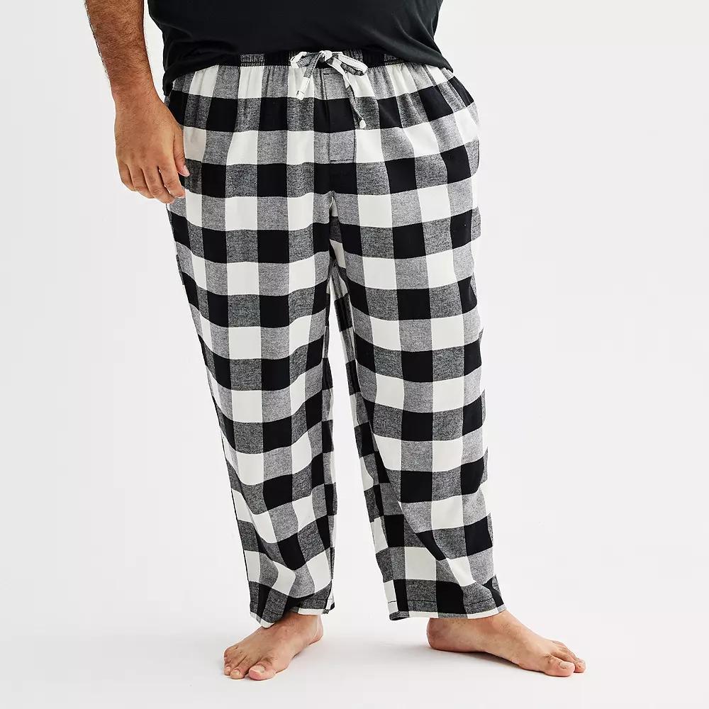 Big & Tall Sonoma Goods For Life® Flannel Drawstring Pajama Pants, Men's, Size: 3XL Tall, Red Checks Product Image