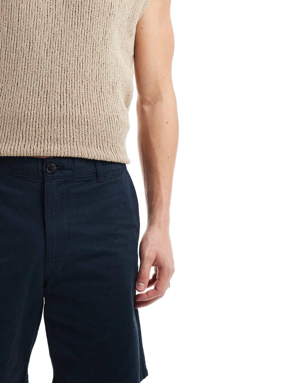 Selected Homme chino shorts in navy Product Image