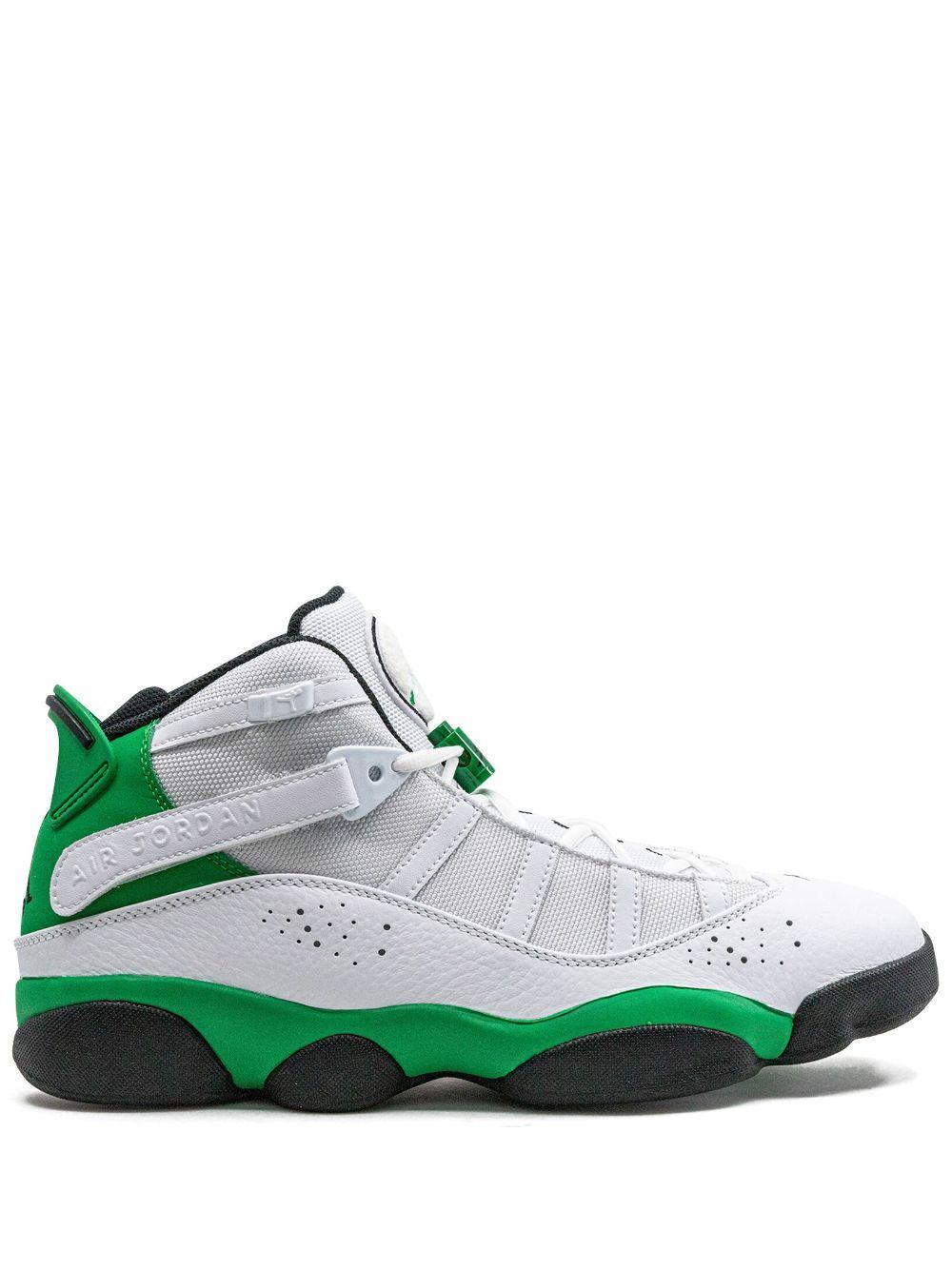 Jordan Boys Jordan 6 Rings - Boys Grade School Basketball Shoes Black/Lucky Green/White Product Image
