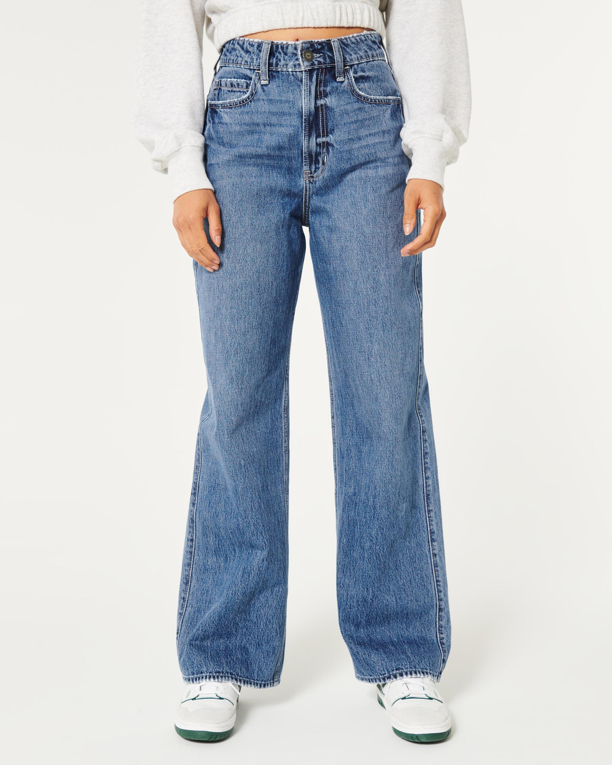 Ultra High-Rise Medium Wash Baggy Jeans Product Image