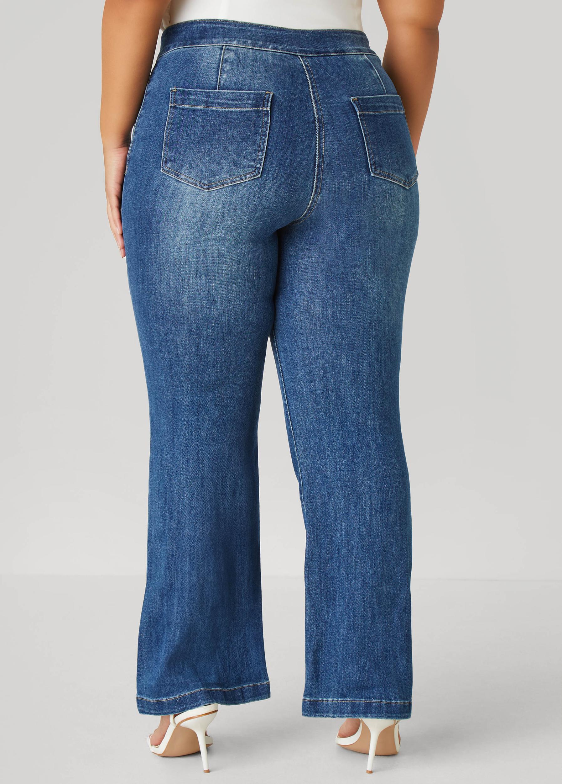 Flared Patch Pocket Jeans Product Image