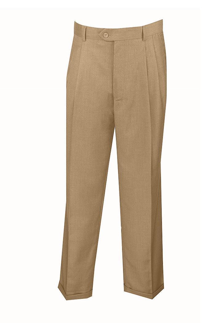 Charcoal Dress Pants Regular Leg Pleated Pre-hemmed With Cuffs Product Image