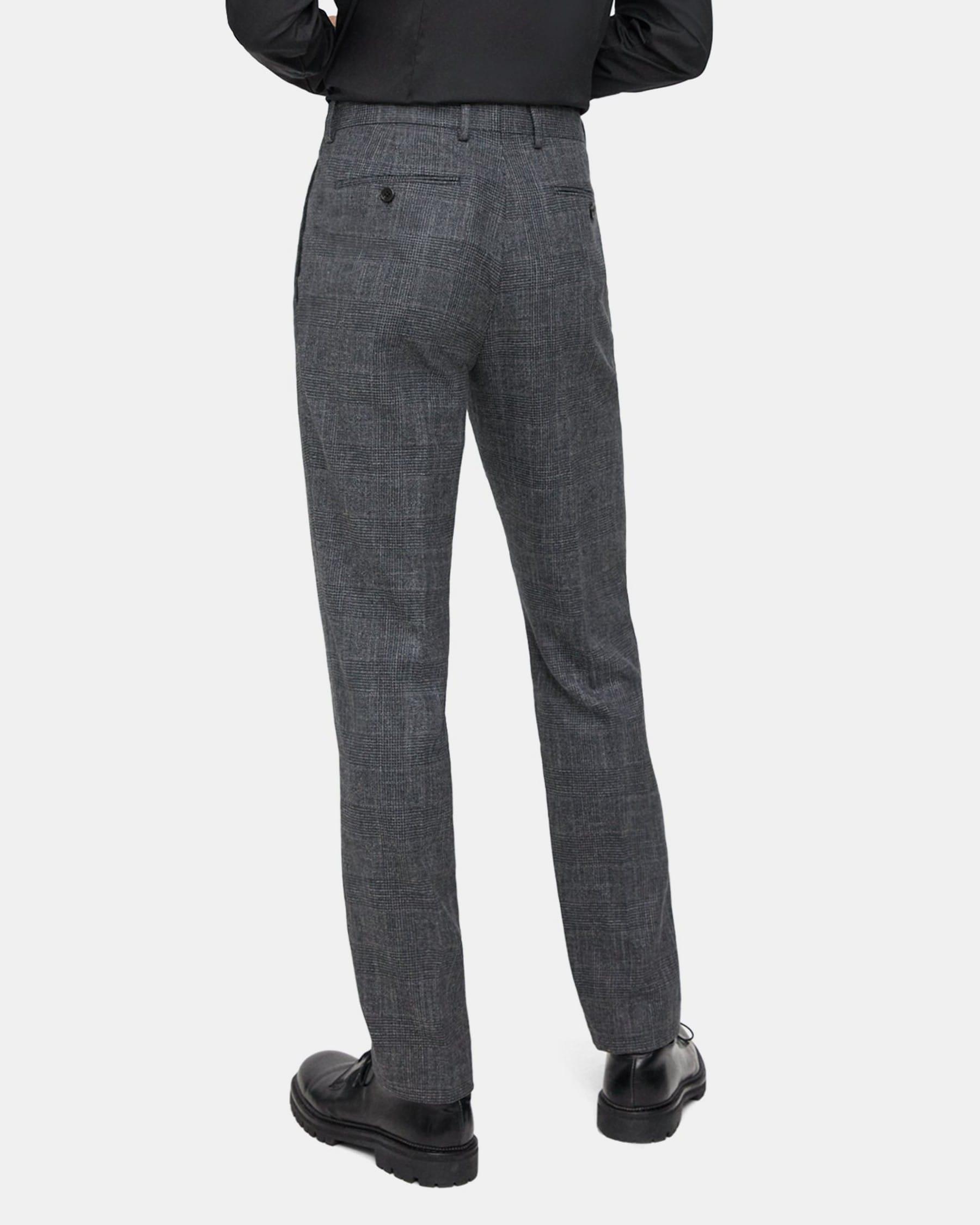 Slim Pant in Checked Wool-Cotton Product Image