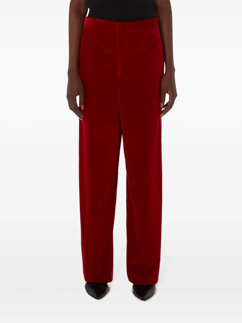 JW ANDERSON Velvet Tuxedo Trousers In Red Product Image