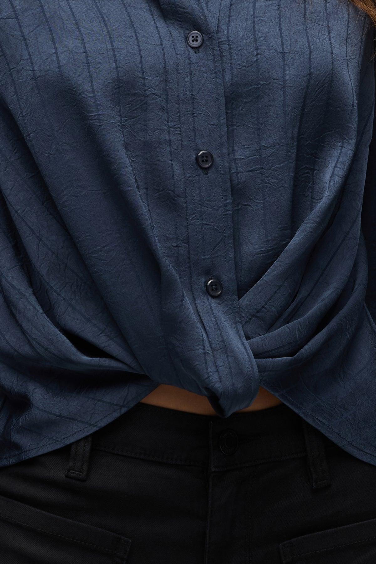 Long Sleeve Knotted Button Down Shirt Female Product Image