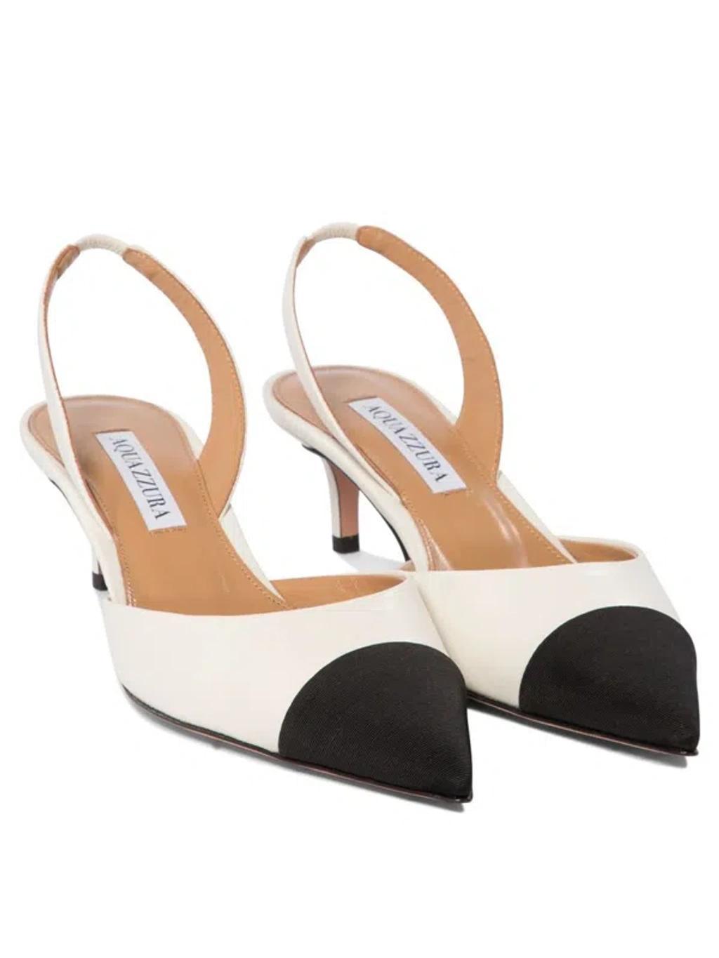 AQUAZZURA Milanese Sling 50 Pump In White Product Image