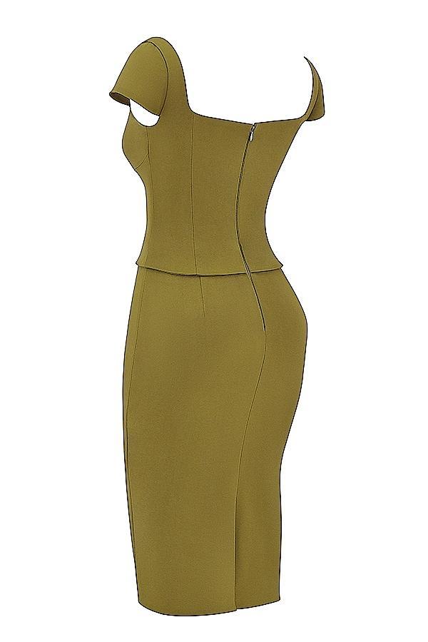 Layana  olive corset midi dress Product Image