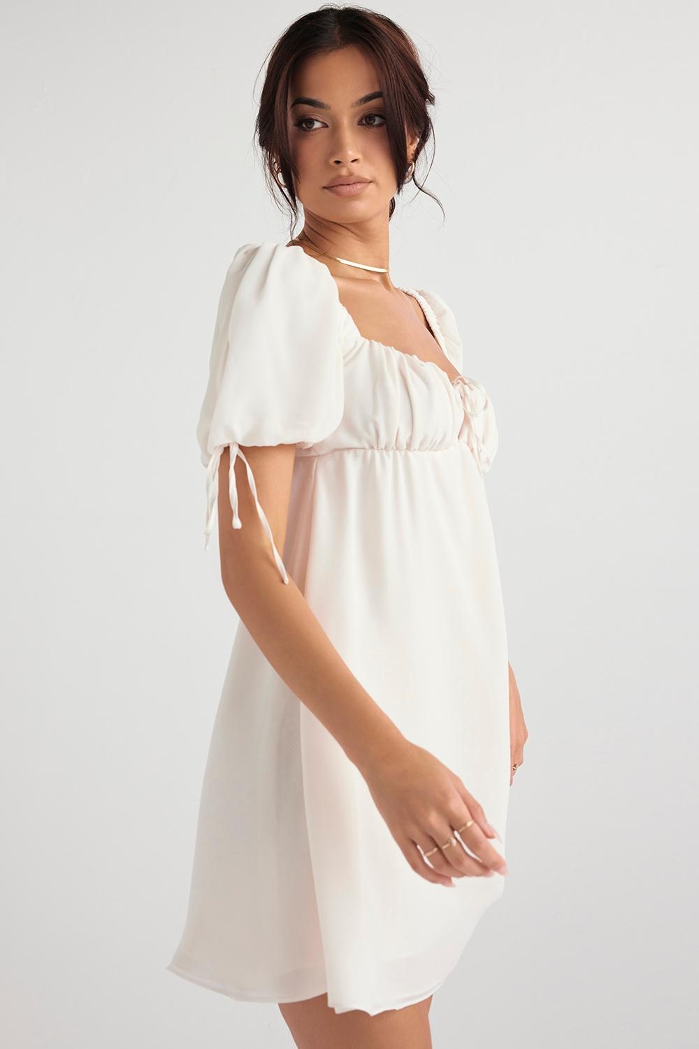Princess Ivory Georgette Mini Dress Product Image