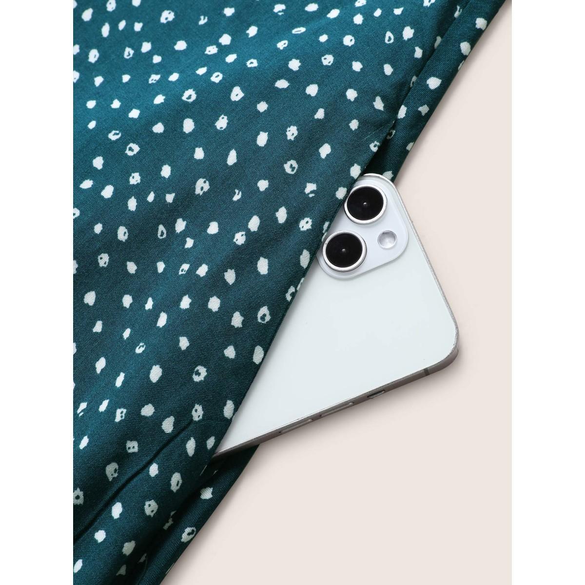 Plus Size Teal Polka Dot U Neck Wide Leg Jumpsuit Women Resort Sleeveless U-neck Vacation Loose Jumpsuits BloomChic 22-24/3X Product Image