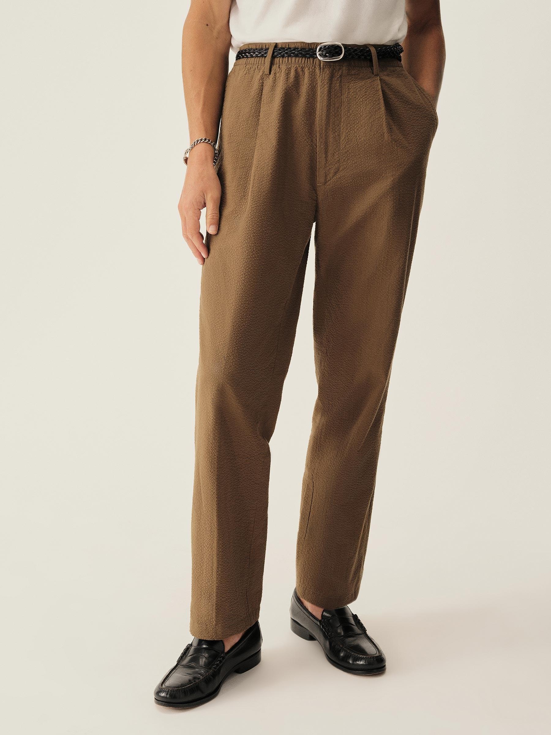 Walnut Lightweight Seersucker Romeo Pant Product Image