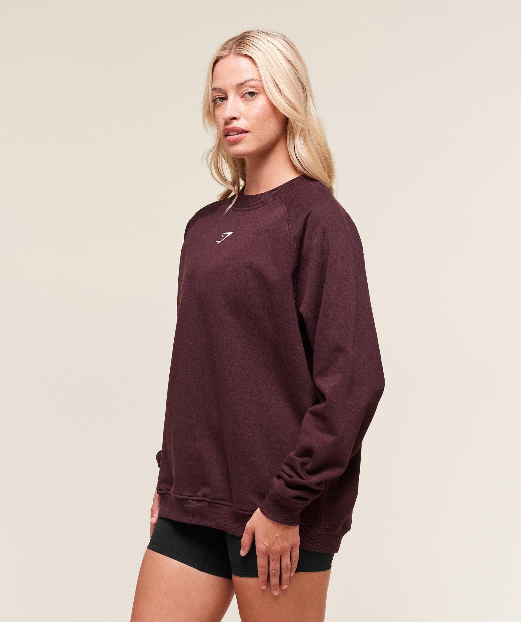 Gymshark Training Oversized Fleece Sweatshirt - Cherry Purple Female Product Image