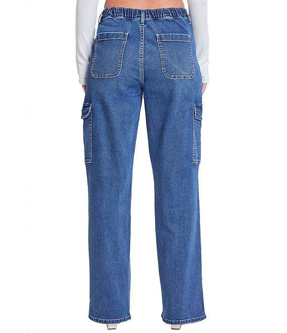 YMI Jeanswear High Rise Cargo Straight Leg Jeans Product Image