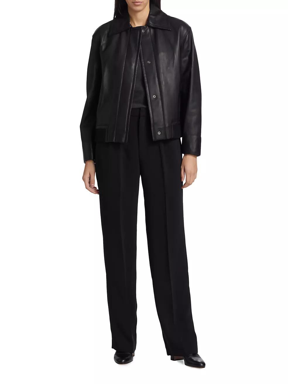 Leather Bomber Jacket Product Image