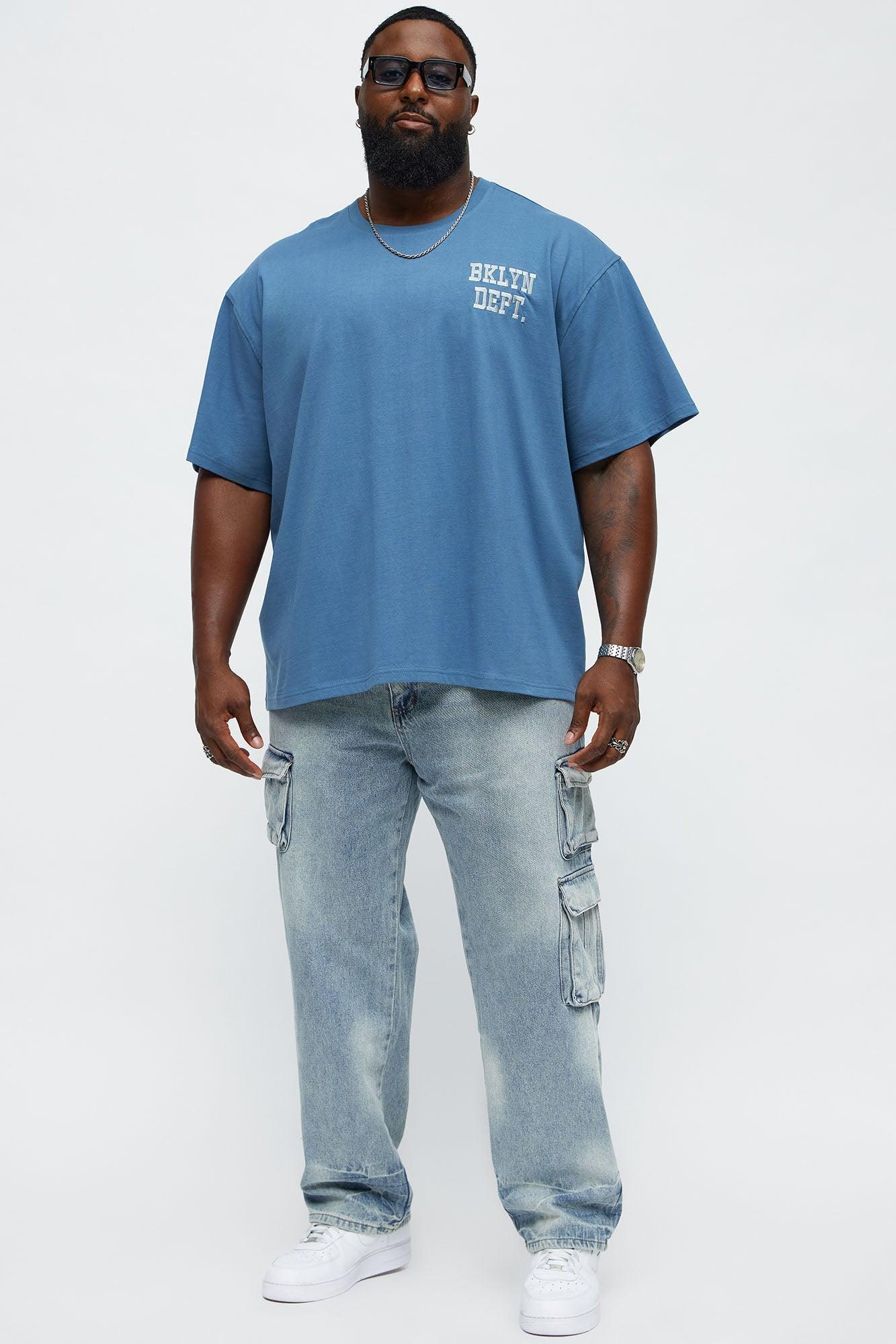Short Sleeve Blessed Puff Print Tee - Blue Product Image