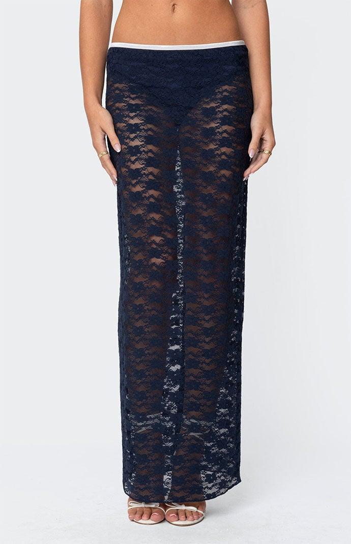 Edikted Women's Vara Sheer Lace Maxi Skirt Product Image