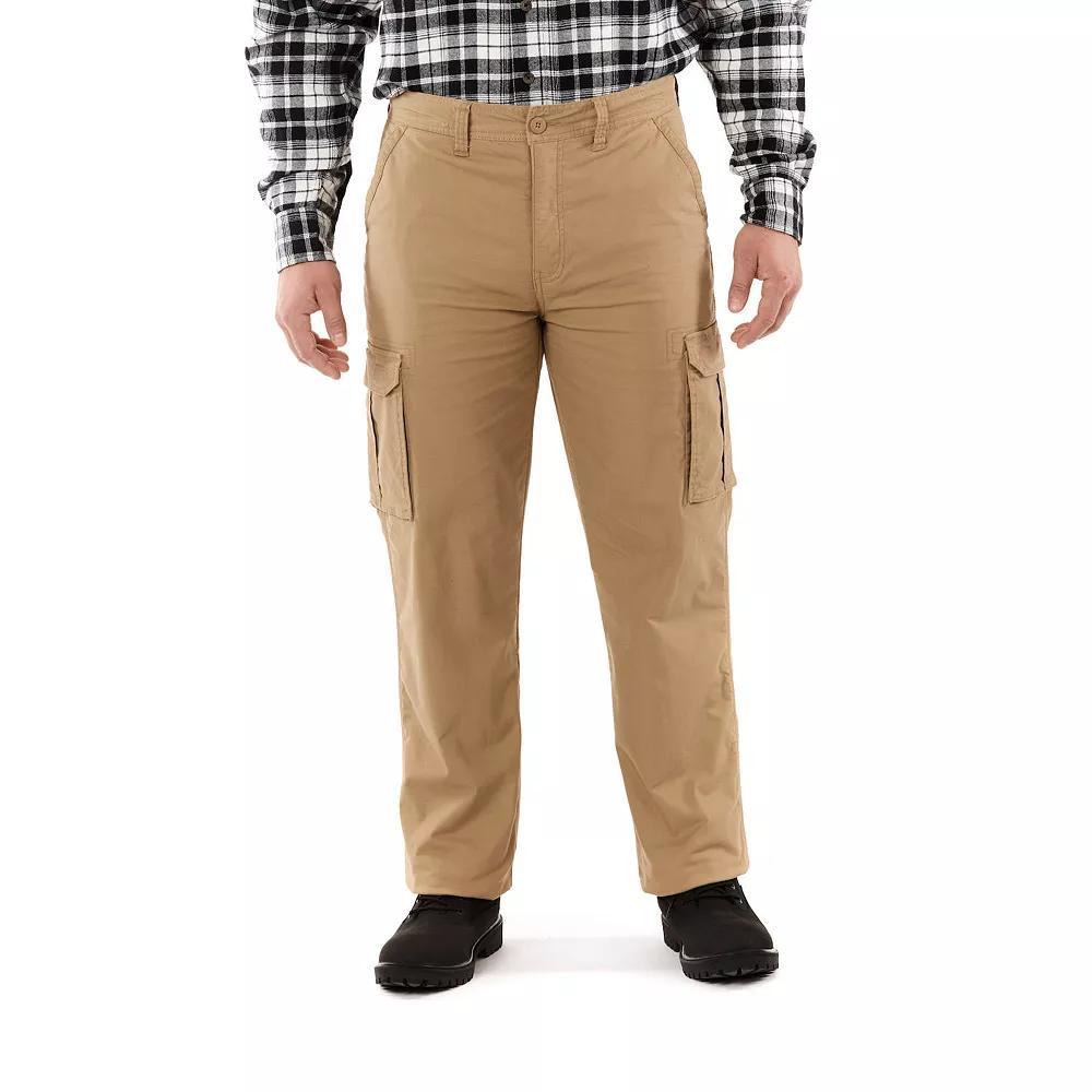 Men's Smith's Workwear Relaxed-Fit Print Fleece-Lined Cargo Canvas Pants, Size: 40 X 32, Brown Product Image