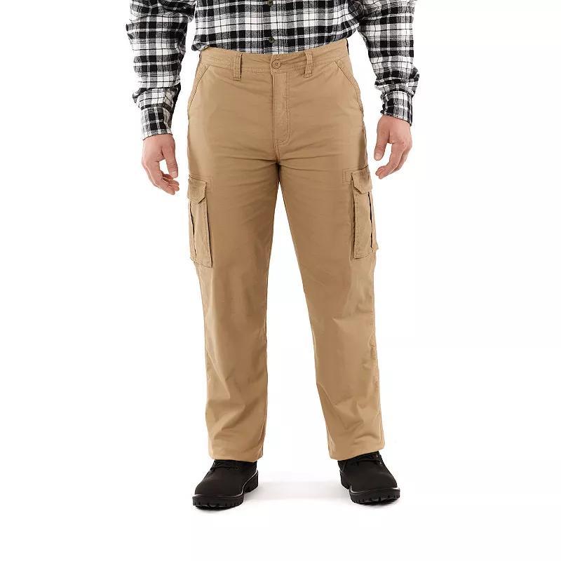 Men's Smith's Workwear Relaxed-Fit Print Fleece-Lined Cargo Canvas Pants, Size: 40 X 32, Brown Product Image