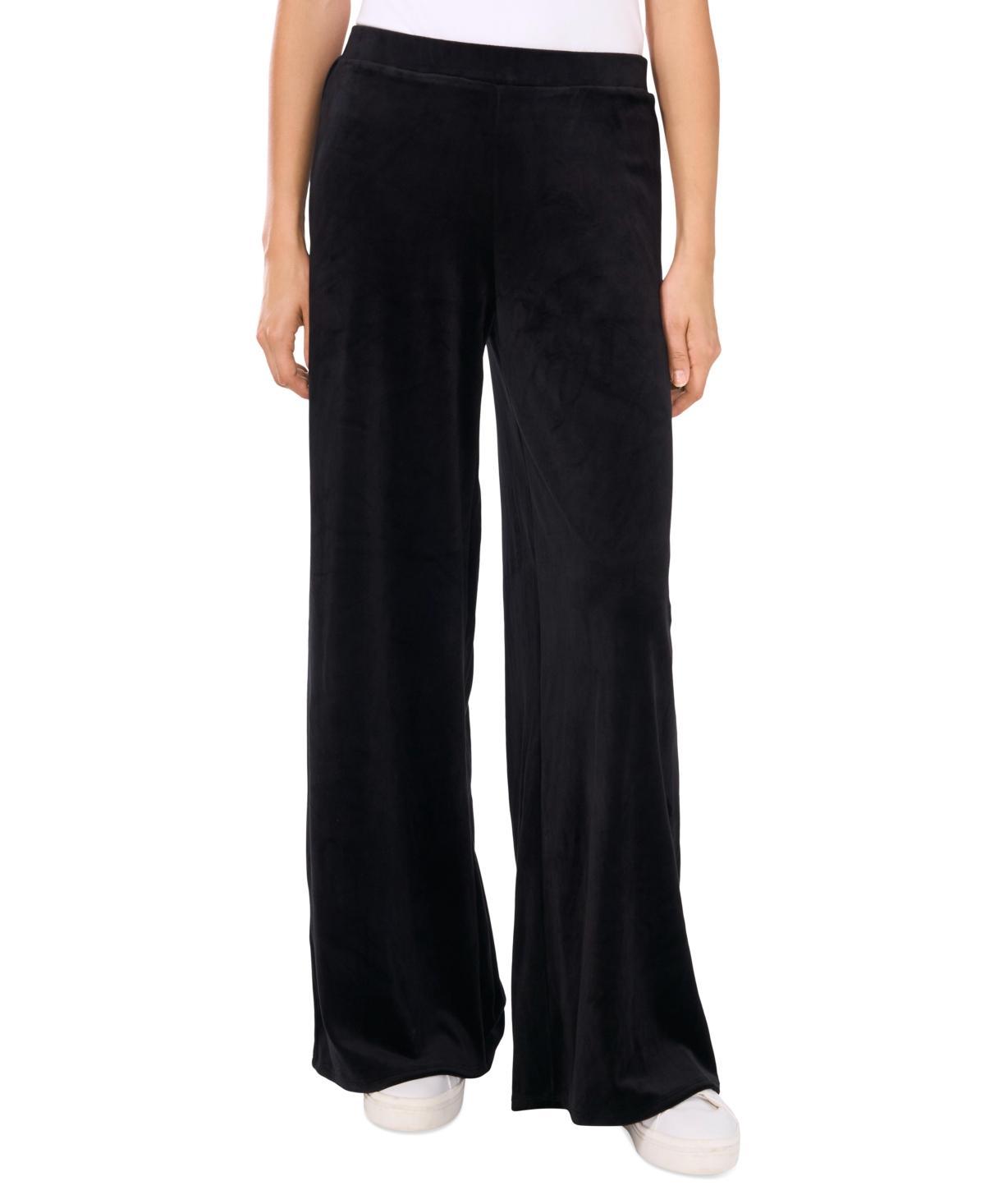 Vince Camuto Womens Velour Pull-On Wide-Leg Pants Product Image
