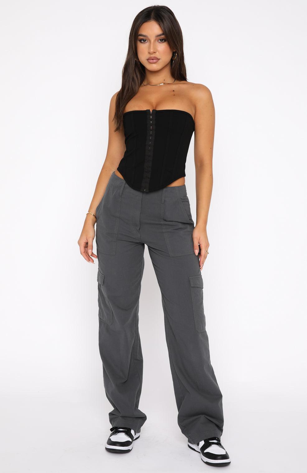 Know Your Worth Pants Charcoal Product Image