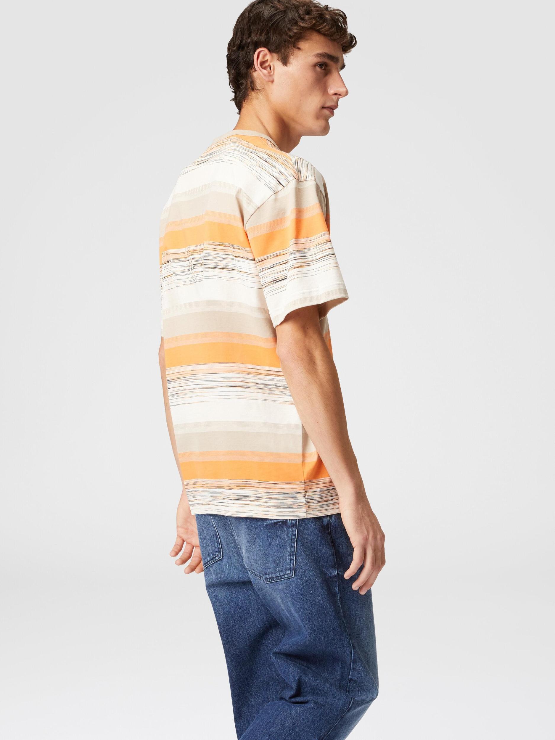 Striped cotton jersey T-shirt with logo Product Image