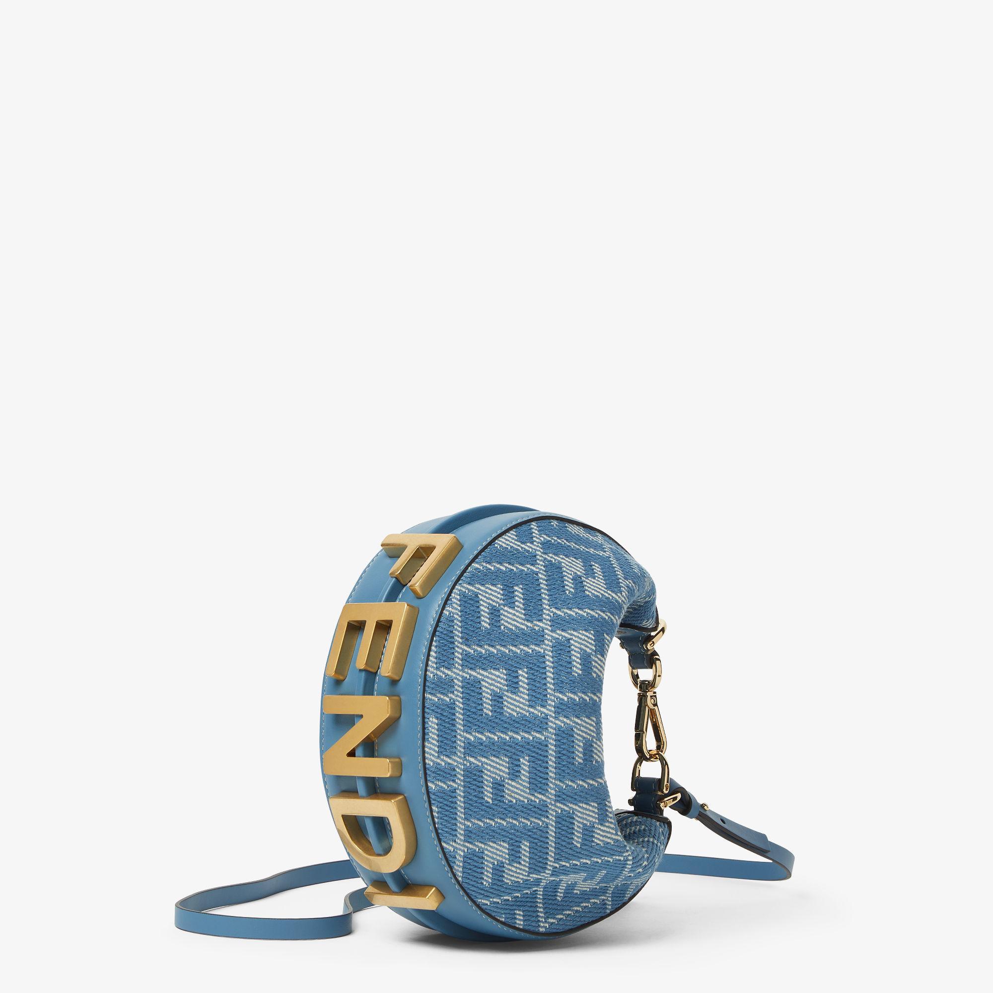 Fendigraphy MiniBlue denim-effect FF jacquard mini-bag Product Image