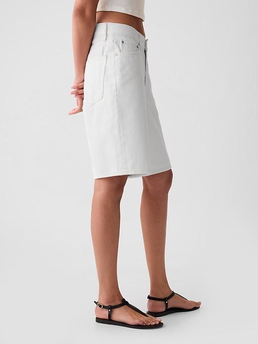 11.5" Mid Rise Metallic Longline Denim Shorts Product Image