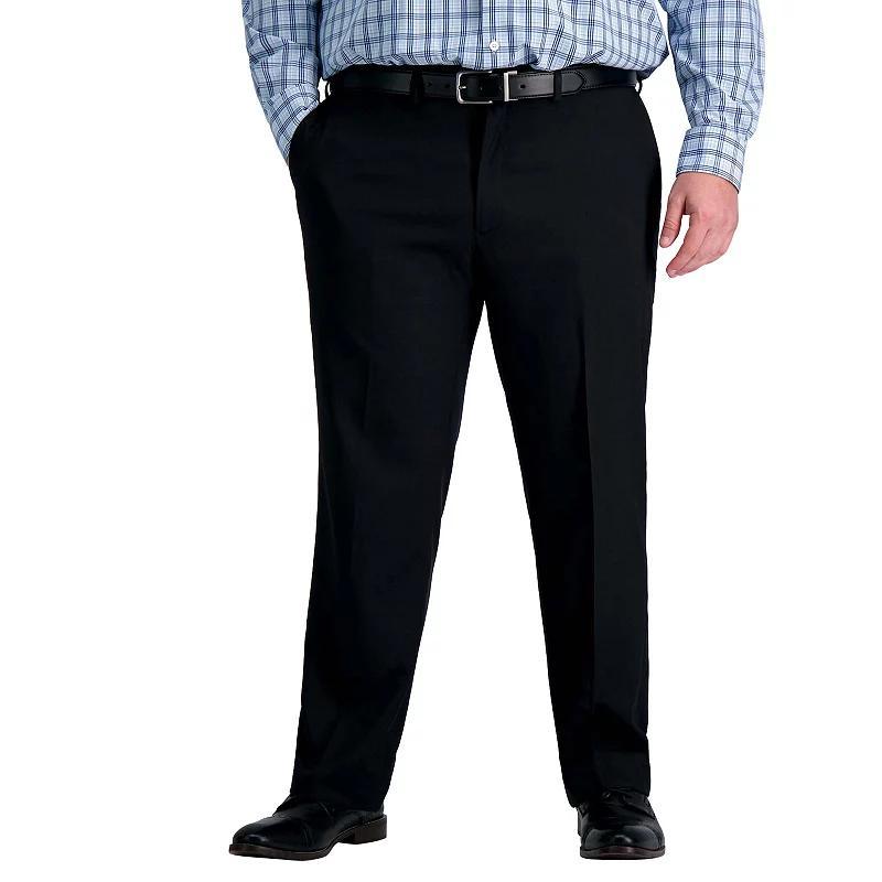 Big & Tall Haggar Premium Comfort Straight-Fit Flat-Front Dress Pants, Mens Grey Product Image