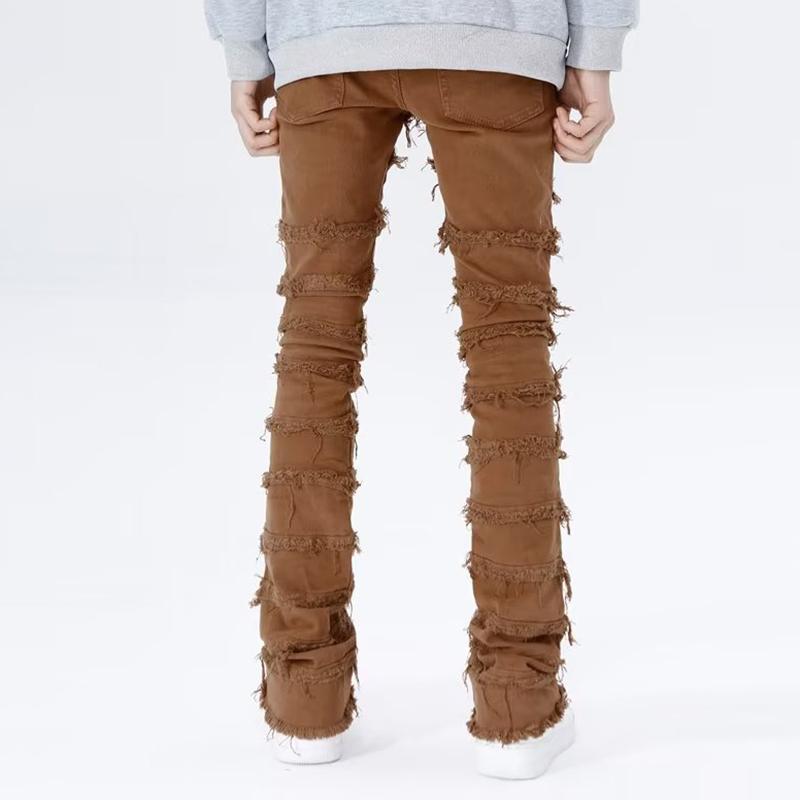 Sopula Men's Eroded Ripped Raw Edge Vintage Slim Fit Jeans Product Image