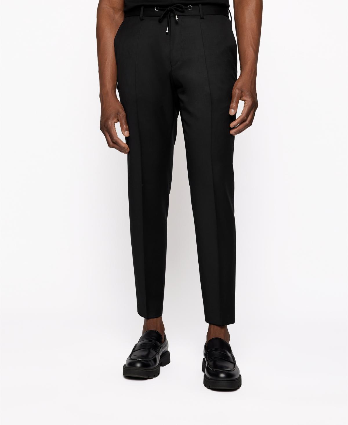 Mens Drawstring Trousers in Virgin Wool Serge Product Image