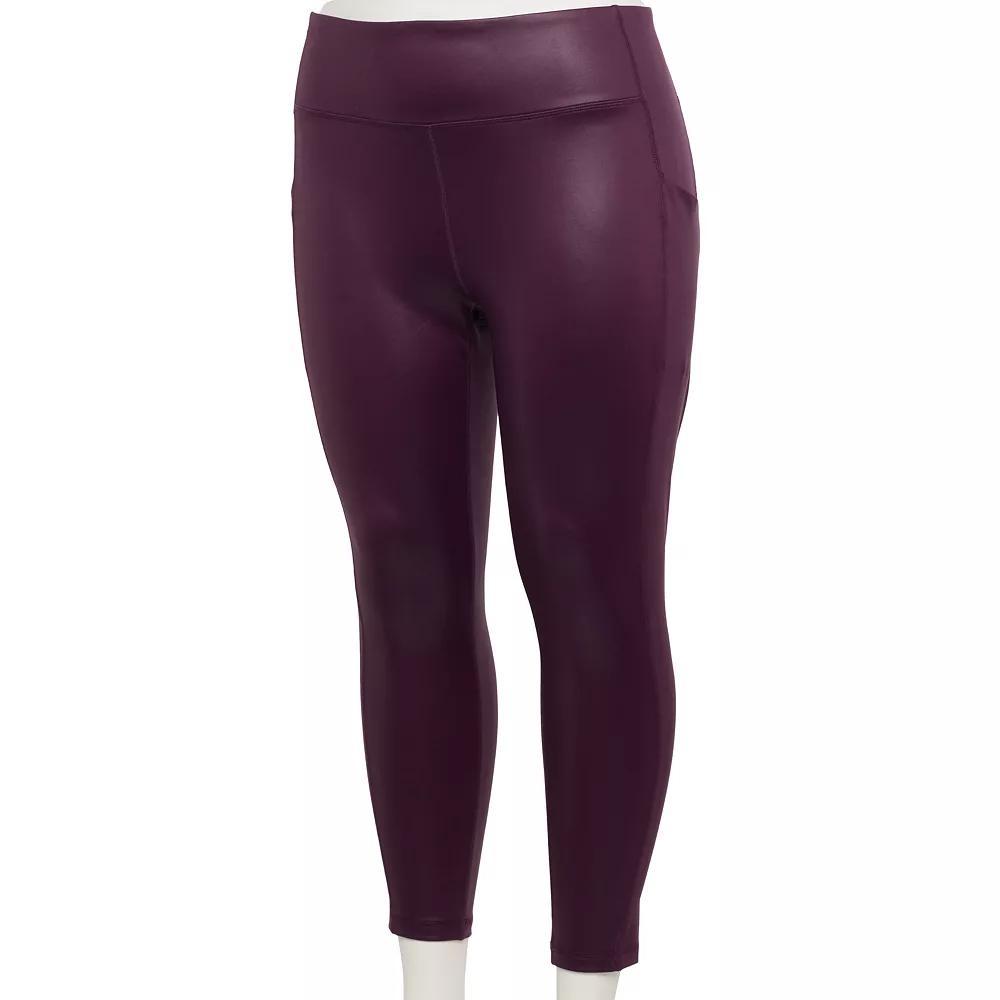 Plus Size Tek Gear® Ultrastretch High-Waisted Side Pocket 7/8 Leggings, Women's, Size: 1XL, Purple Shine Product Image