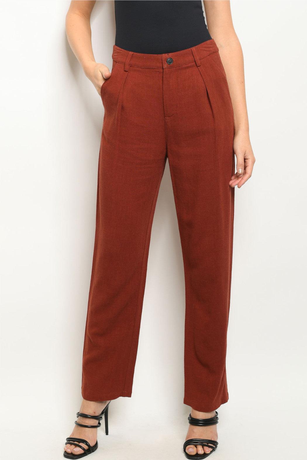 Linen Blend Brick Pants Product Image