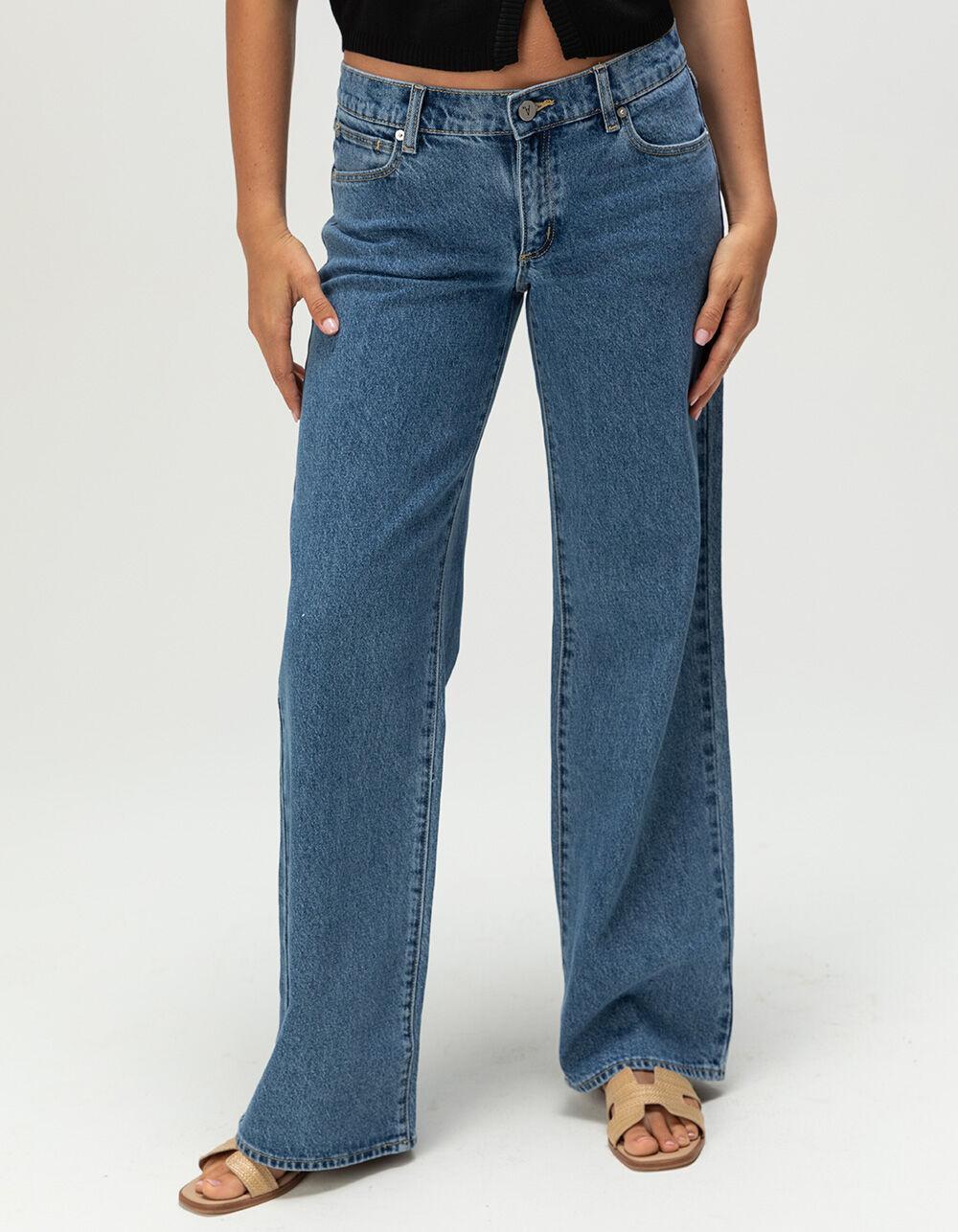ABRAND Molly 99 Womens Low Rise Wide Leg Jeans - DARK VINTAGE Product Image
