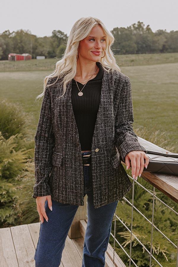Dreaming Bigger Tweed Blazer In Black Product Image