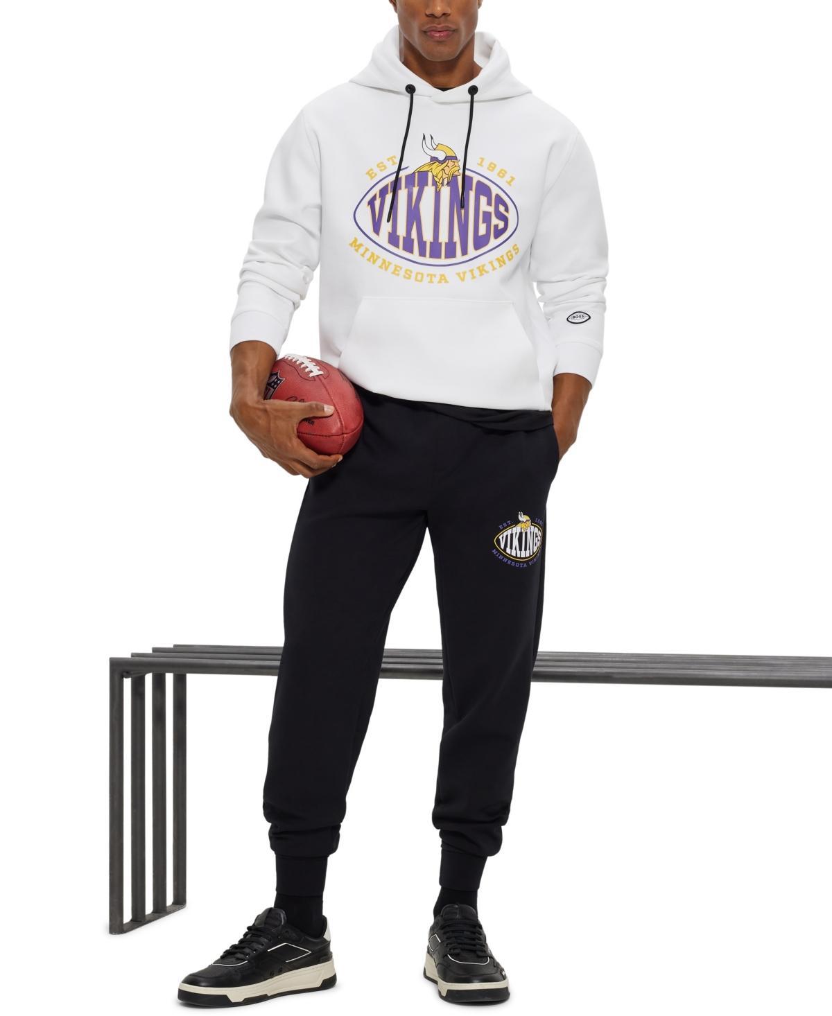 HUGO BOSS X Nfl Cotton-blend Hoodie With Collaborative Branding In Open White Product Image