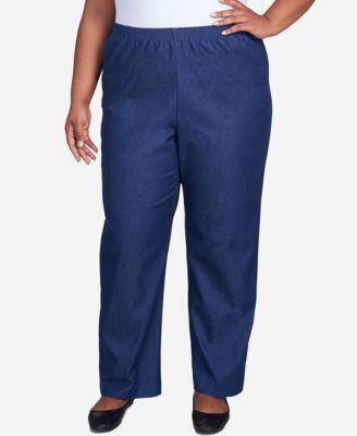 Plus Size Short Alfred Dunner Proportioned Denim Pants, Women's, Size: 16W Short, Blue Product Image